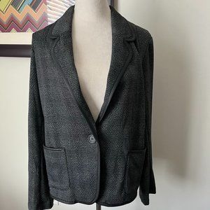 Max Studio Gray Heather Fitted Knit Blazer XL